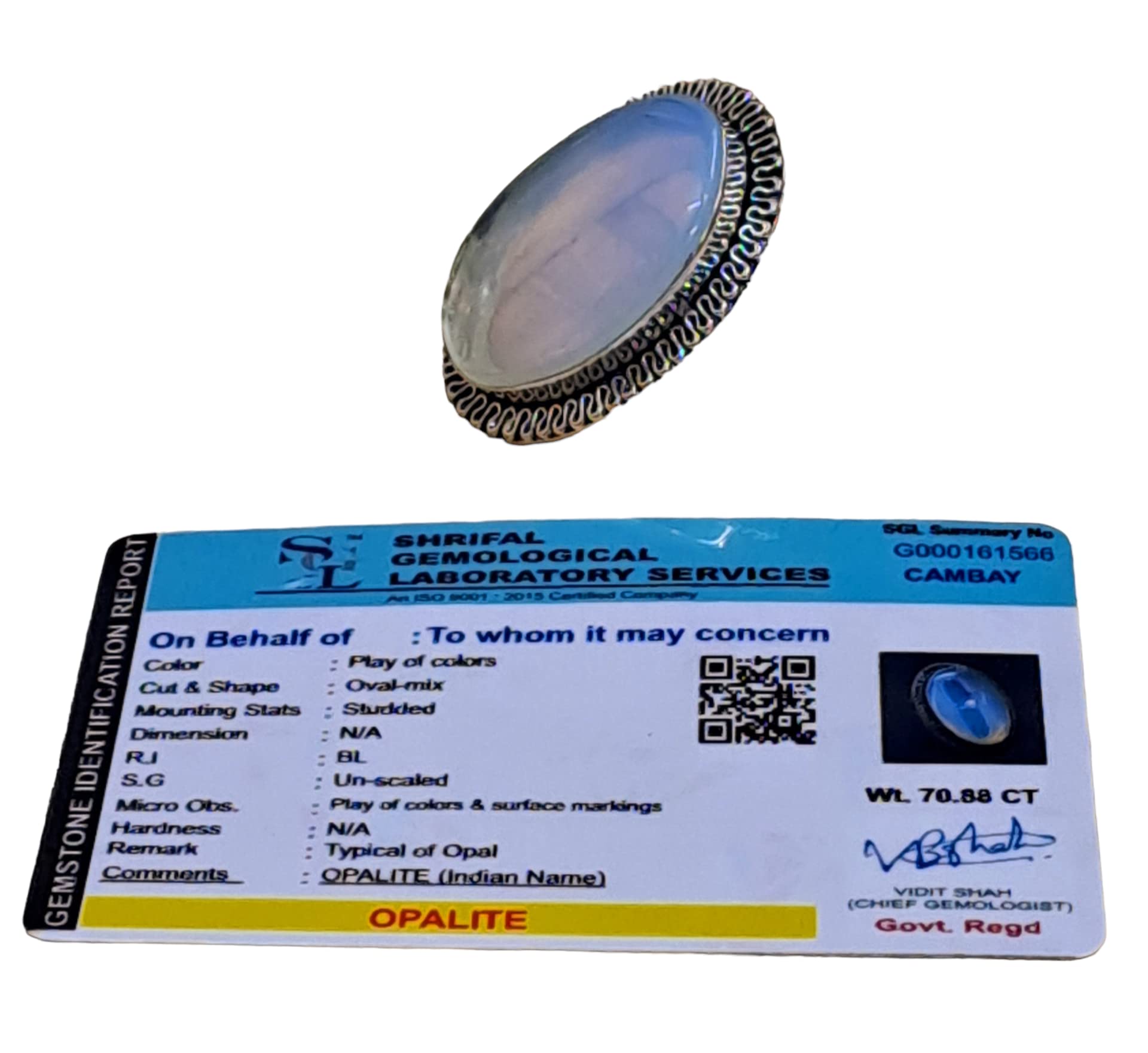 Divinity Opalite Crystal Ring - Certified Adjustable Healing Ring for Improved Communication and Meditation Default Title